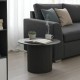 029-000350 Τραπέζι σαλονιού Dovel pakoworld mdf-μεταλλο σε μαύρη απόχρωση Φ70x45εκ