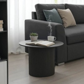 029-000350 Τραπέζι σαλονιού Dovel pakoworld mdf-μεταλλο σε μαύρη απόχρωση Φ70x45εκ