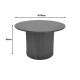 029-000350 Τραπέζι σαλονιού Dovel pakoworld mdf-μεταλλο σε μαύρη απόχρωση Φ70x45εκ