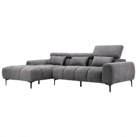 ΚΑΝΑΠΕΣ ΑΡΙΣΤΕΡΗ ΓΩΝΙΑ DIVYA HM3267.12L ΓΚΡΙ ΥΦΑΣΜΑ 264x175x99Υεκ.