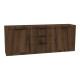 361-000127 Μπουφές Doha pakoworld καρυδί με oak 210x45x80.5εκ