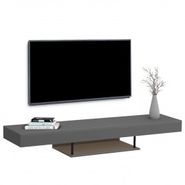 ΕΠΙΠΛΟ ΤΗΛΕΟΡΑΣΗΣ ΤΟΙΧΟΥ ME LED SAVOR HM18381.05 ΜΕΛΑΜΙΝΗ ΣΕ ΓΚΡΙ 150x29,5x22Υεκ