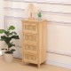 370-000039 Συρταριέρα Scandy pakoworld ξύλο πεύκου-rattan σε φυσική απόχρωση 34.5x26x78.5εκ