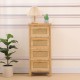 370-000039 Συρταριέρα Scandy pakoworld ξύλο πεύκου-rattan σε φυσική απόχρωση 34.5x26x78.5εκ