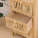 370-000039 Συρταριέρα Scandy pakoworld ξύλο πεύκου-rattan σε φυσική απόχρωση 34.5x26x78.5εκ