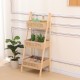 370-000040 Ραφιέρα επιδαπέδια 3όροφη Scandy pakoworld mdf-rattan σε φυσική απόχρωση 44x37x110εκ