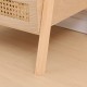 370-000040 Ραφιέρα επιδαπέδια 3όροφη Scandy pakoworld mdf-rattan σε φυσική απόχρωση 44x37x110εκ