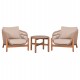 LOUNGE ΣΕΤ SANJI HM21214 ΤΡΑΠΕΖΙ & 2 ΠΟΛΥΘΡΟΝΕΣ--ΞΥΛΟ ΑΚΑΚΙΑΣ-ΑΛΟΥΜΙΝΙΟ-ΣΧΟΙΝΙ