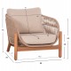LOUNGE ΣΕΤ SANJI HM21214 ΤΡΑΠΕΖΙ & 2 ΠΟΛΥΘΡΟΝΕΣ--ΞΥΛΟ ΑΚΑΚΙΑΣ-ΑΛΟΥΜΙΝΙΟ-ΣΧΟΙΝΙ