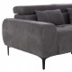 ΚΑΝΑΠΕΣ ΔΕΞΙΑ ΓΩΝΙΑ DIVYA HM3267.12R ΓΚΡΙ ΥΦΑΣΜΑ 260x100-174x104Υεκ.