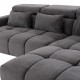 ΚΑΝΑΠΕΣ ΔΕΞΙΑ ΓΩΝΙΑ DIVYA HM3267.12R ΓΚΡΙ ΥΦΑΣΜΑ 260x100-174x104Υεκ.