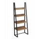 ΡΑΦΙΕΡΑ IZABEL HM18376.01 ΜΕΤΑΛΛΟ--ΜΕΛΑΜΙΝΗ ΣΕ OAK 75x36x185Υεκ.