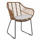 14510058 Πολυθρόνα Κήπου ArteLibre ABURIUS Φυσικό/Μαύρο Rattan/Μέταλλο 63x60x83.5cm Φυσικό/Μαύρο