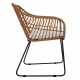 14510058 Πολυθρόνα Κήπου ArteLibre ABURIUS Φυσικό/Μαύρο Rattan/Μέταλλο 63x60x83.5cm Φυσικό/Μαύρο