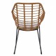 14510058 Πολυθρόνα Κήπου ArteLibre ABURIUS Φυσικό/Μαύρο Rattan/Μέταλλο 63x60x83.5cm Φυσικό/Μαύρο