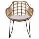 14510058 Πολυθρόνα Κήπου ArteLibre ABURIUS Φυσικό/Μαύρο Rattan/Μέταλλο 63x60x83.5cm Φυσικό/Μαύρο