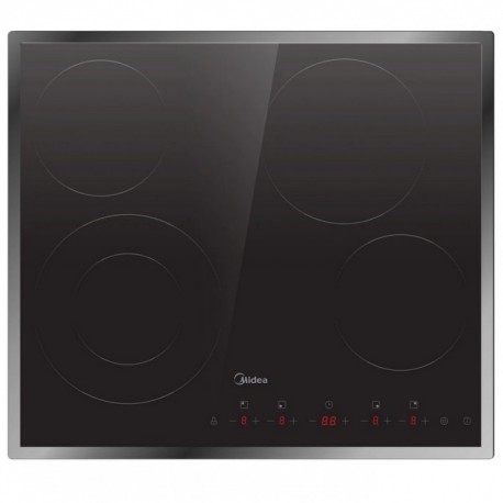 Midea MCH702T298K0FRX Ένθετη Εστία Κεραμική 60cm 4 Εστίες 5 Ζώνες Πλαίσιο Μαύρο
