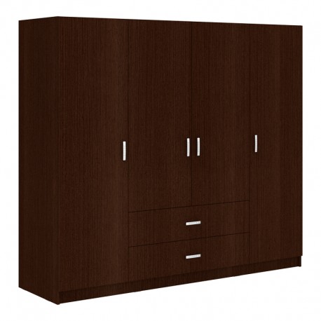 361-000113 Ντουλάπα τετράφυλλη Royal pakoworld με συρτάρια wenge 200x58x177εκ