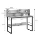 085-000032 Γραφείο εργασίας Biuro pakoworld oak- μαύρο μέταλλο 120x60x103εκ