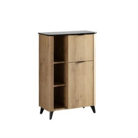 902286-71 Βιτρίνα χαμηλή OSTIN cremona/ μαύρο μάρμαρο 78x114x36,5