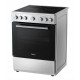 Midea MFO24D-ME4R10F(SS) Ελεύθερη Ηλεκτρική Κουζίνα 60cm 4 Εστίες Κεραμικές 70Lt 10 Πρ/τα Class A Ρολόι Αέρας & Grill Ασημί A