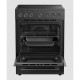 Midea MFO24D-ME4R10F(SS) Ελεύθερη Ηλεκτρική Κουζίνα 60cm 4 Εστίες Κεραμικές 70Lt 10 Πρ/τα Class A Ρολόι Αέρας & Grill Μαύρο A