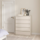 0201.TV36 Naia ψηλή συρταριέρα με 5 συρτάρια 77x50x111,3εκ. Cashmere
