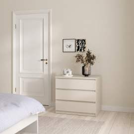 0201.TV37 Naia συρταριέρα με 3 συρτάρια 77x50x70,1εκ. Cashmere