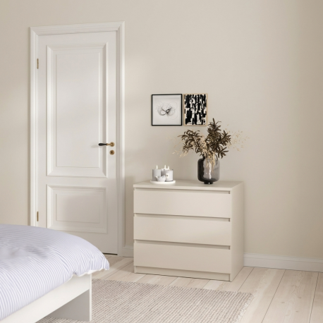 0201.TV37 Naia συρταριέρα με 3 συρτάρια 77x50x70,1εκ. Cashmere