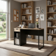 0111.TV66 Function Plus γραφείο με ραφι και συρτάρι 130x48,4x76,5εκ. Jackson Hickory / Μαύρο Jackson Hickory / Μαύρο 130x48,4εκ.