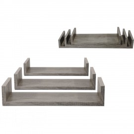 06512709 Σετ Ράφια Γκρι Δρυς 60x15.5x8cm/50x15.5x8cm/40x15.5x8cm 3Τμχ