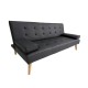 40-0206-1 MERYL BLACK PU ΚΑΝΑΠΕΣ ΚΡΕΒΑΤΙ 170X81X74εκ.
