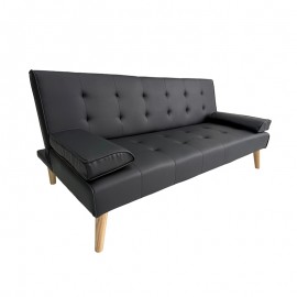 40-0206-1 MERYL BLACK PU ΚΑΝΑΠΕΣ ΚΡΕΒΑΤΙ 170X81X74εκ.