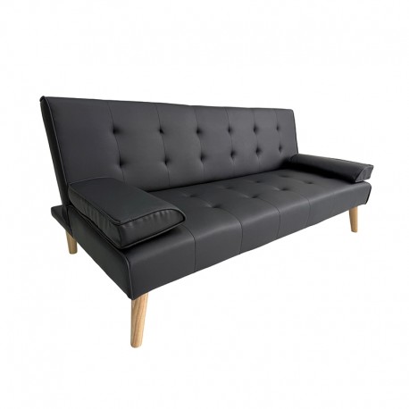 40-0206-1 MERYL BLACK PU ΚΑΝΑΠΕΣ ΚΡΕΒΑΤΙ 170X81X74εκ.