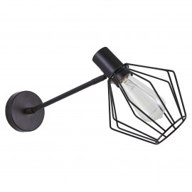 77-8321 SE21-BL-22-GR1  ADEPT BLACK WALL LAMP BLACK METAL GRID+