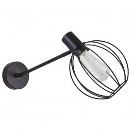 77-8322 SE21-BL-22-GR2  ADEPT BLACK WALL LAMP BLACK METAL GRID+