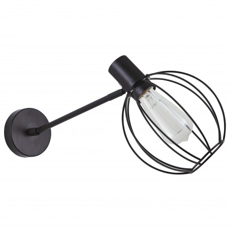 77-8322 SE21-BL-22-GR2  ADEPT BLACK WALL LAMP BLACK METAL GRID+