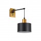 77-8359 SE21-GM-9-MS1 ADEPT WALL LAMP Gold Matt and Black Metal Wall Lamp Black Metal Shade+