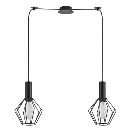 77-8529 SE21-BL-4-BL2-GR1 ADEPT TUBE Black Pendant Black Metal Grid+