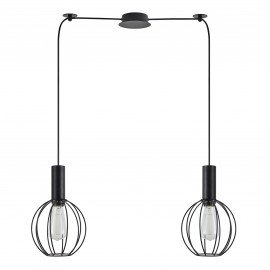 77-8536 SE21-BL-4-BL2-GR2  ADEPT TUBE Black Pendant Black Metal Grid+