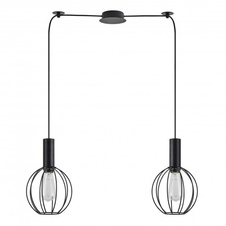 77-8536 SE21-BL-4-BL2-GR2  ADEPT TUBE Black Pendant Black Metal Grid+