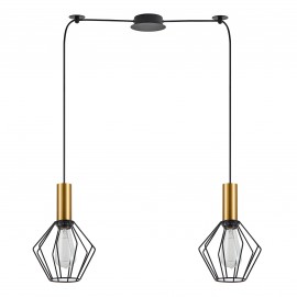 77-8620 SE21-GM-4-BL2-GR1 ADEPT TUBE Gold Matt Pendant Black Metal Grid+