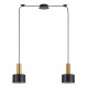 77-8634 SE21-GM-4-BL2-MS1 ADEPT TUBE Gold Matt Pendant Black Metal Shade+