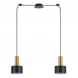 77-8634 SE21-GM-4-BL2-MS1 ADEPT TUBE Gold Matt Pendant Black Metal Shade+