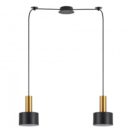 77-8634 SE21-GM-4-BL2-MS1 ADEPT TUBE Gold Matt Pendant Black Metal Shade+