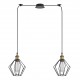 77-8706 SE21-BR-10-BL2-GR1 MAGNUM Bronze Metal Pendant Black Metal Grid with Black Fabric Cable+