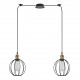 77-8713 SE21-BR-10-BL2-GR2 MAGNUM Bronze Metal Pendant Black Metal Grid with Black Fabric Cable+