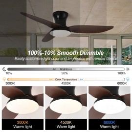 77-50632  SE LED F100  WINDY BLACK-BROWN FAN 30W SMART WITH CONTROL 100x100x50cm 3000k-6500k 85-265V 2 Y
