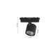 TMU0100-Black Inlight Φωτιστικό LED 7W 3CCT για Ultra-Thin μαγνητική ράγα σε μαύρη απόχρωση D:5X15,2X9,5cm (TMU0100-Black)
