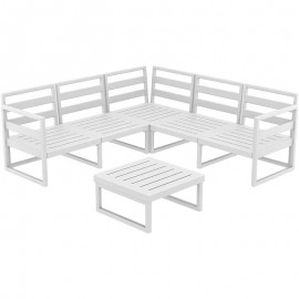 20-0459 MYKONOS ΓΩΝΙΑ SET WHITE ΧΩΡΙΣ ΜΑΞΙΛΑΡΙΑ ΠΟΛ/ΝΙΟΥ (+ΤΡΑΠ.65εκ.)